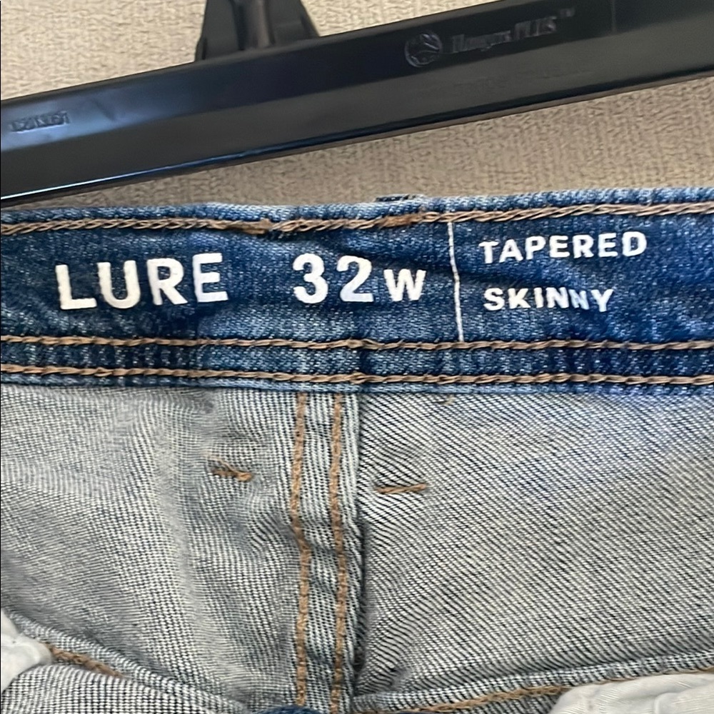 Blue Distressed Graphic Mens Jeans - Picture 9 of 9